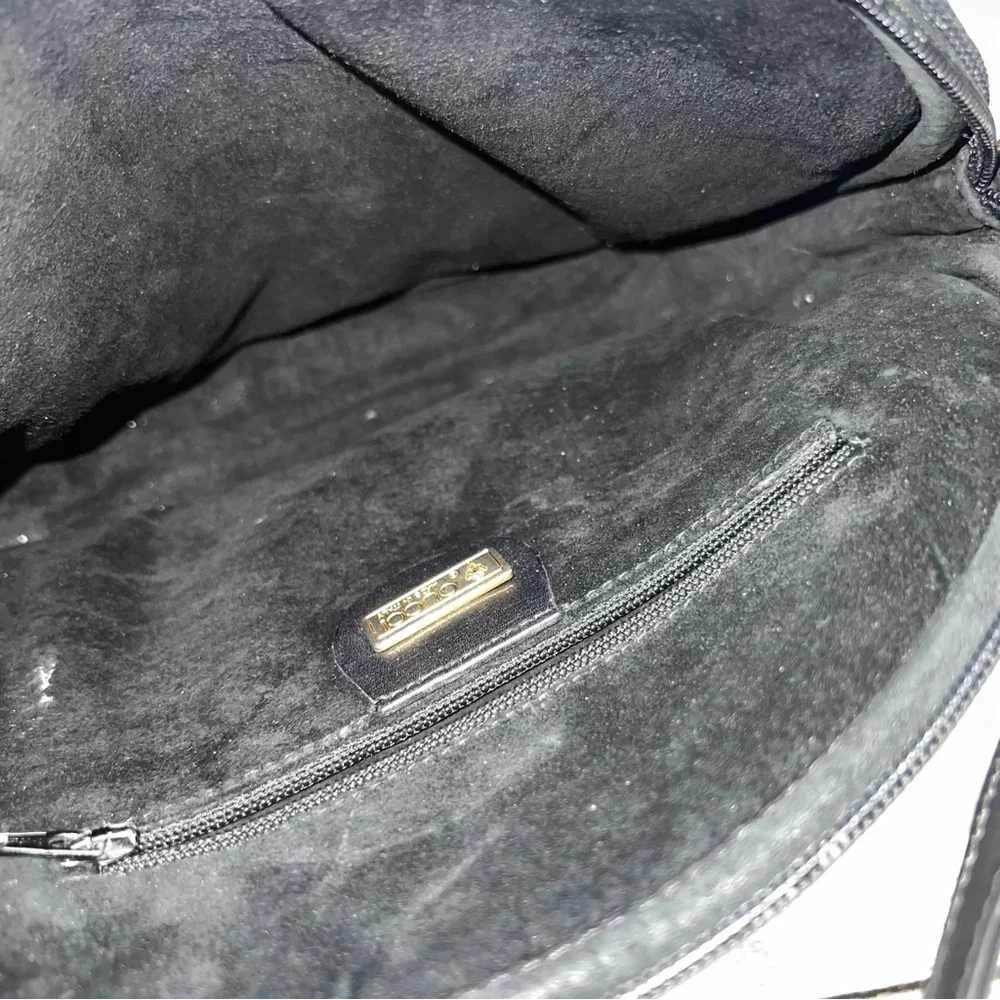 Gucci Vintage Black Leather  Crossbody Bag Gold Hardware - Picture 13 of 14